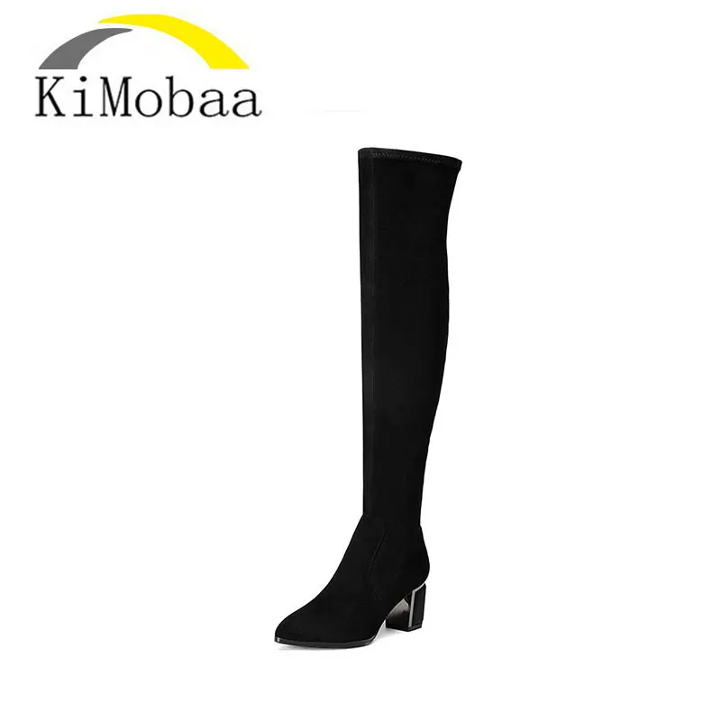 Kimobaa Sheep Suede Slim Boots Sexy Over The Knee High Women Snow Boots Women Fashion Winter Thigh High Boots Shoes Woman TX113 hot fashion solid concise suede slim thigh high women boots over the knee winter high heels woman shoes