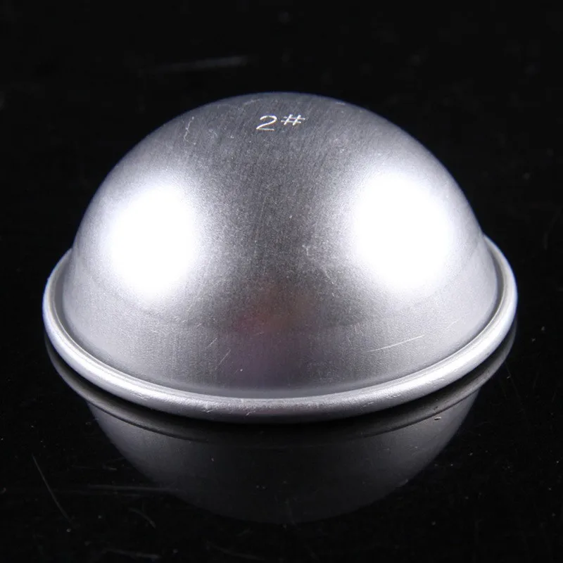 От DHL или EMS 300 шт. 3D Алюминий сплав шар Сфера форма для бомбочек для ванн торт выпечки форма для теста