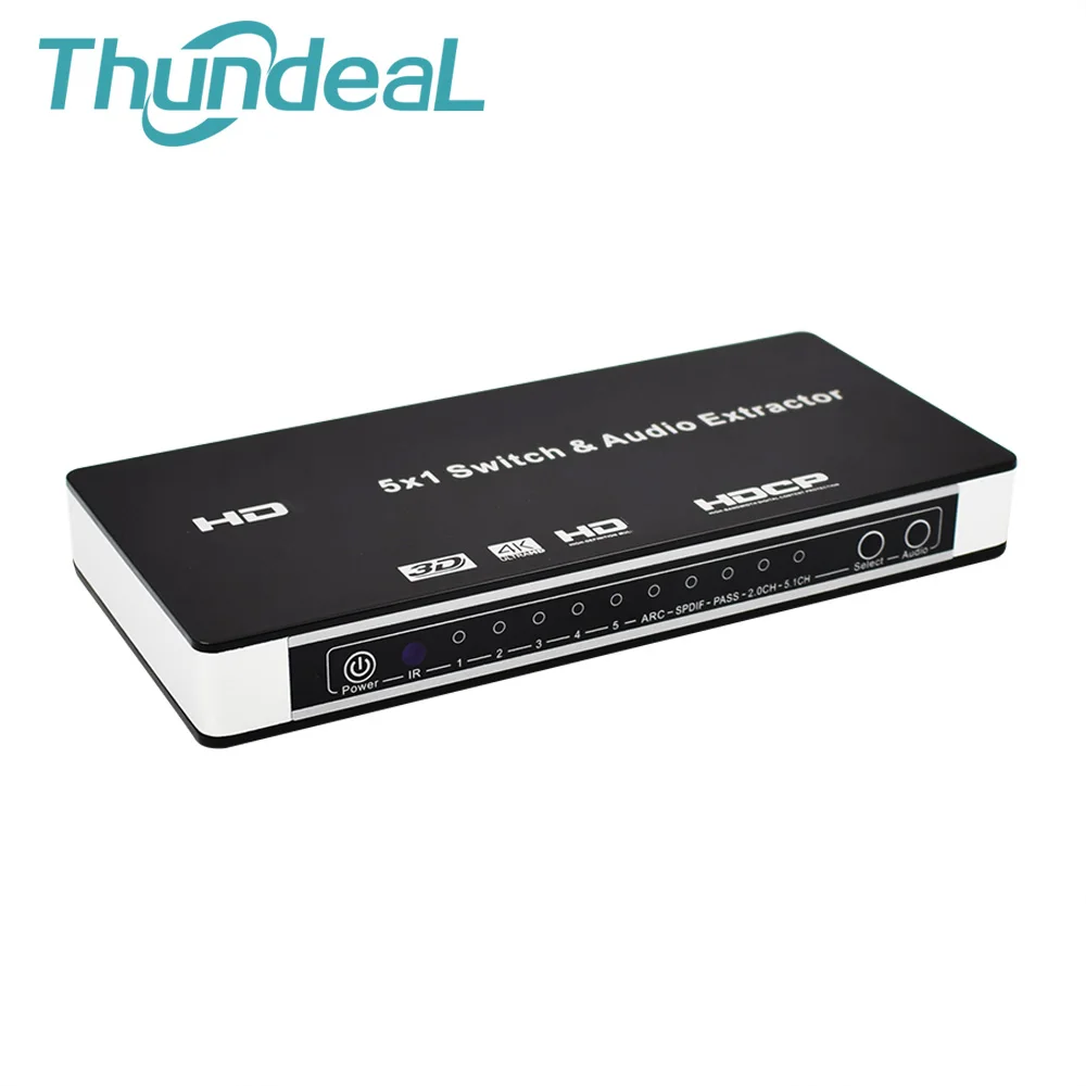 5x1 HDMI аудио выключатель экстрактора er 4 к x 2 коммутатор 3D Arc EDID 7.1CH/ADV/2CH 5 порты и