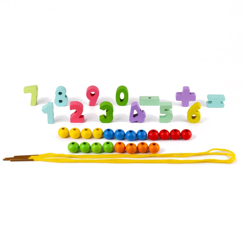 

Educational Toys Numbers Calculation Toys For Children Color Shape DIY Material Lacing Set Montessori Early Learning Beads Toys