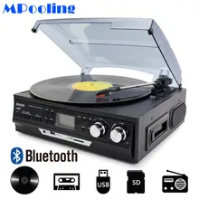 MPOOLING Bluetooth виниловый проигрыватель 3 скорости пояс-привод проигрыватель кассетный плеер MP3-плеер USB рекордер AC110V~ 130 V/220~ 240V