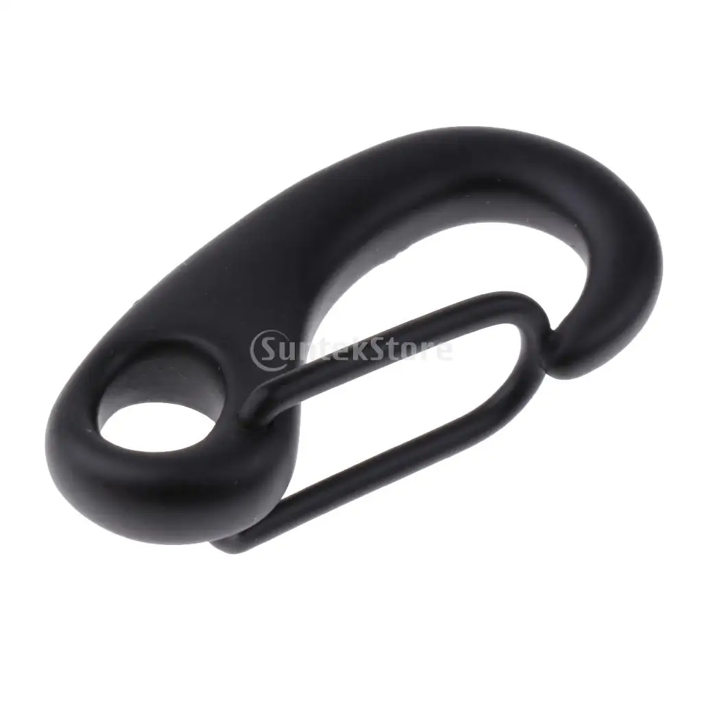Scuba Diving 50mm 70mm 316 Stainless Steel Egg Shape Quick Link Carabiner Snap Hook Buckle Black Metal Clip