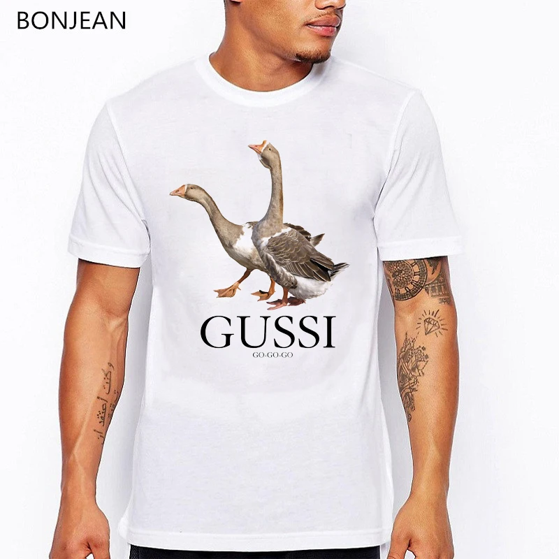 

Vogue two Goose Ga Ga Ga Gussi t shirt men graphic tees funny tshirt hombre Aesthetic clothes men T-Shirt streetwear tops