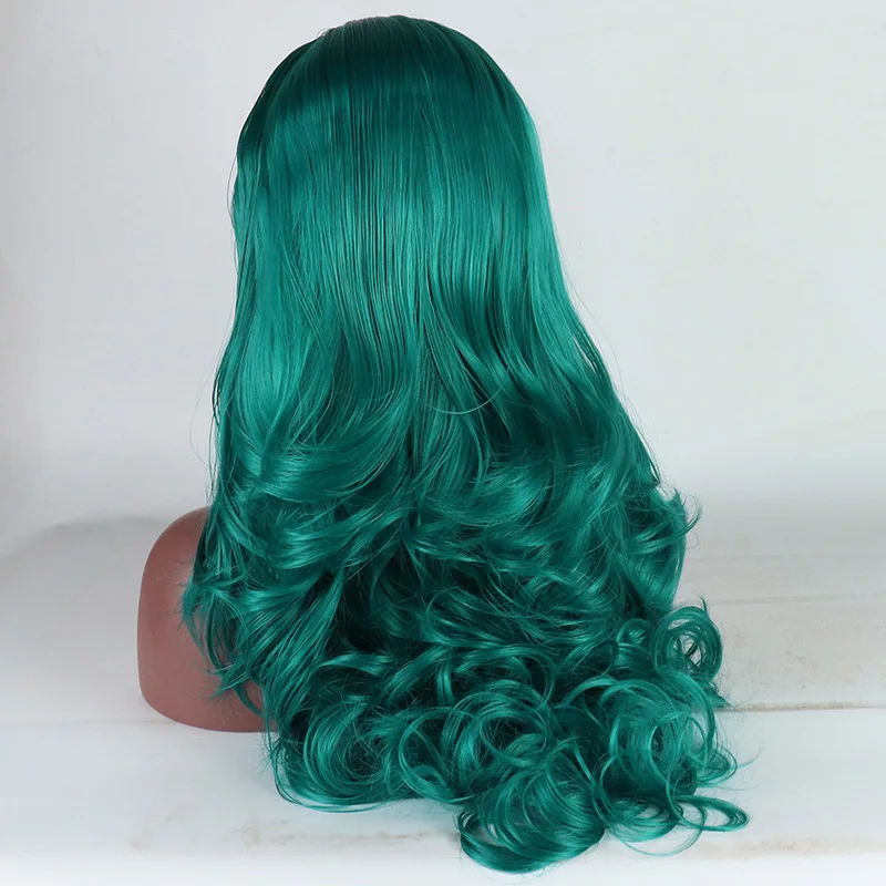 Fantasy beauty женский зеленый парик длинные волнистые волосы термостойкие волокна Кружева передние парики для Косплей Хэллоуин Вечерние