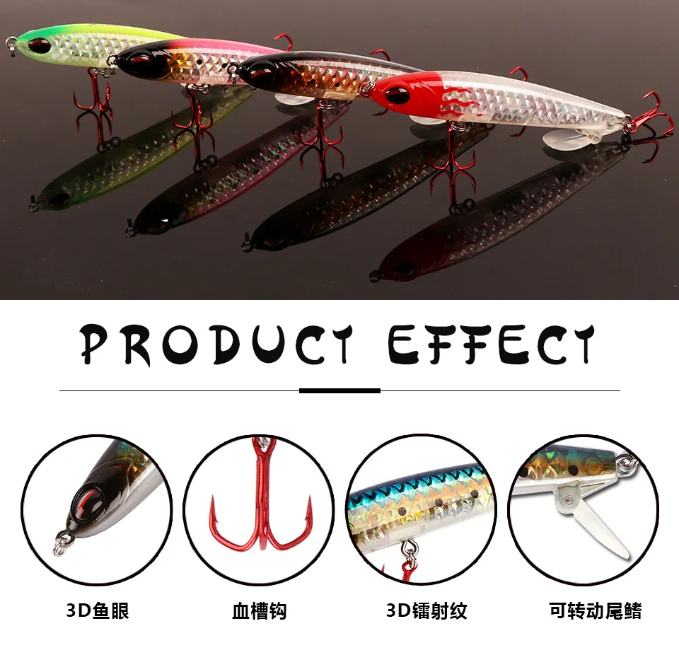Kingdom Fishing Lure pencil Minnow Baits 8.5cm11g 7cm7g Fishing Tackle VMC Hooks Hard Bait model 4511 (1)