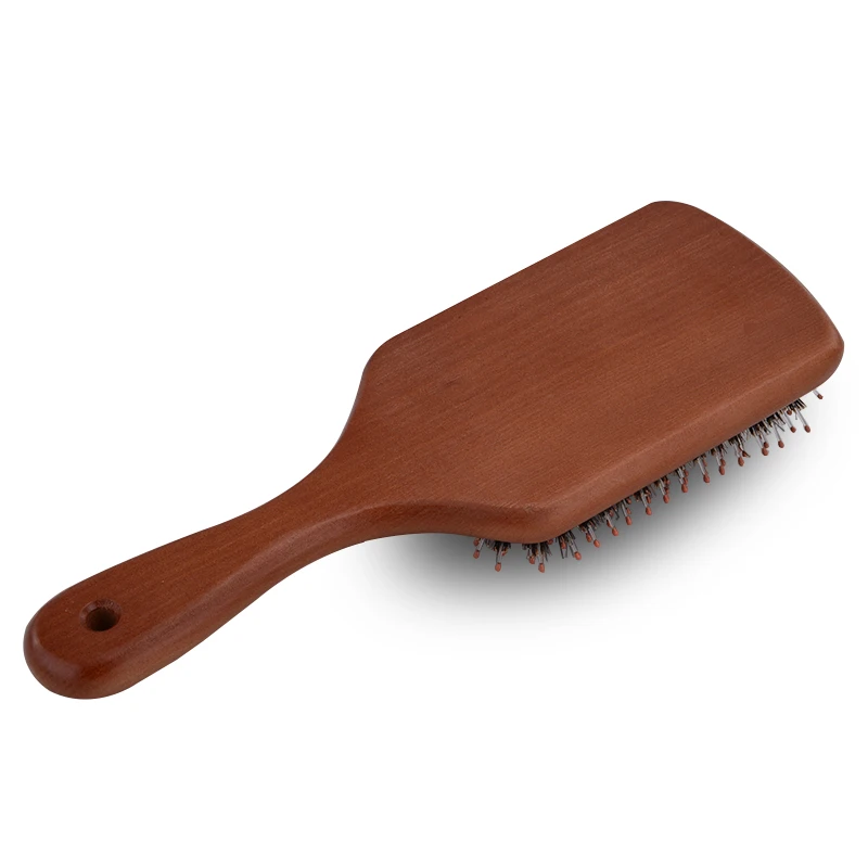 Щетка для волос из шерсти кабана, мягкий нейлон с кофейным кончиком деревянная щетка для волос расческа