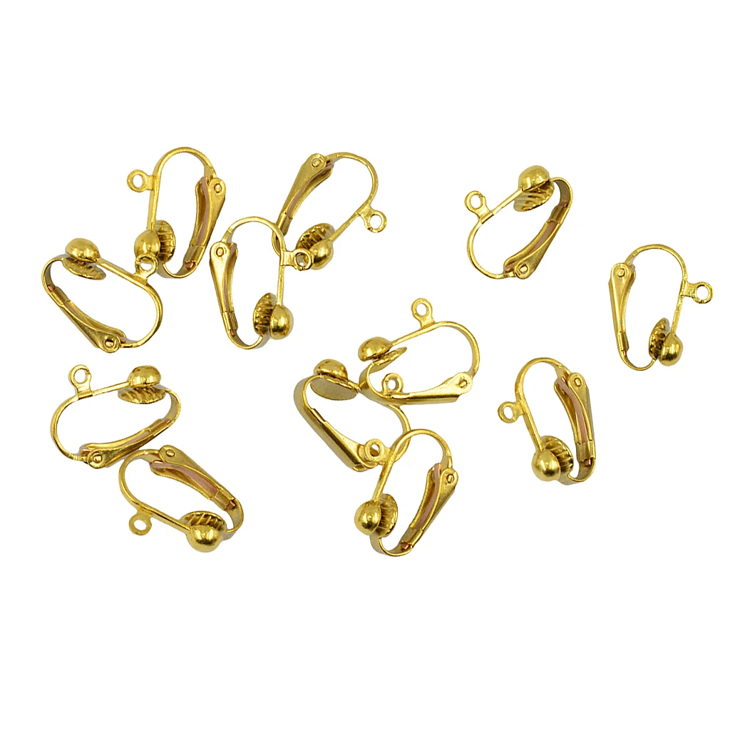12x Gold Plated Clip On Earring Findings Converting From Standard Ear Wires