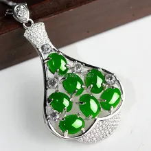 Hetian Ювелирное Украшение из нефрита ожерелье ваза в форме подвески, ожерелья кулон Полые Капельки Jinxiang женщина с сертификатом