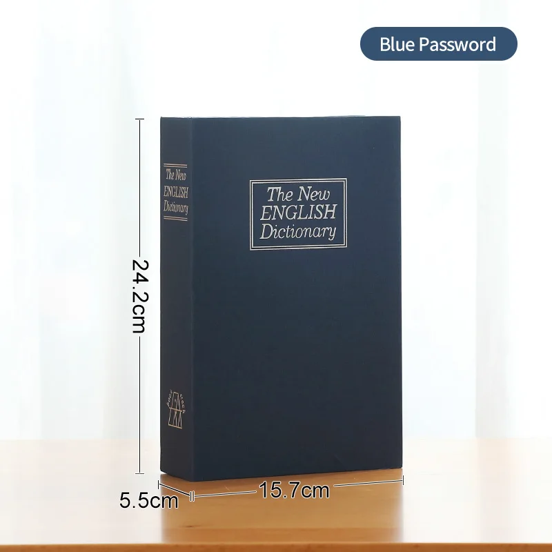 Книга сейф копилка Скрытая металлическая коробка деньги монета депозит сохранение Пароль замок секретный детский дом Dcoration аксессуары SB-S - Цвет: Blue Password