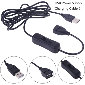

1Pc USB Cable Male To Female Switch ON OFF Cable Toggle LED Lamp Power Line 2m