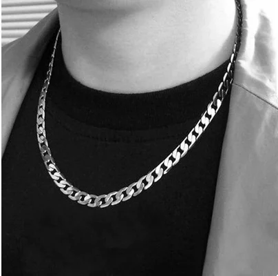 Акция, 925 серебряное ожерелье, ювелирное изделие для мужчин, цепочка, классическое ожерелье, цепь для бразильских женщин 4 мм 16-30 дюймов - Окраска металла: 16inch
