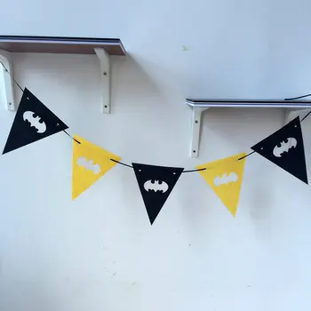 

Batman Banner Party supplies 3 Meter Felt Banner Flag Happy Birthday Party Decoration Bunting supply 5 Flag banner fabric