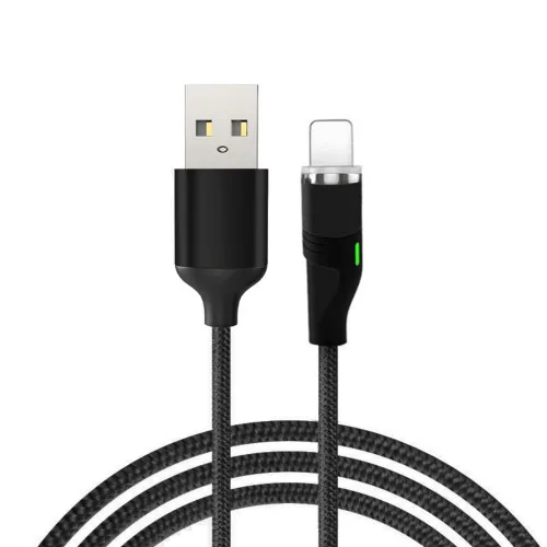 VOXLINK 1 м светодиодный магнитный USB кабель для iPhone Xs 6 и USB TypeC кабель и Micro USB нейлоновая оплетка для samsung Xiaomi huawei USB C - Цвет: Black for APPLE