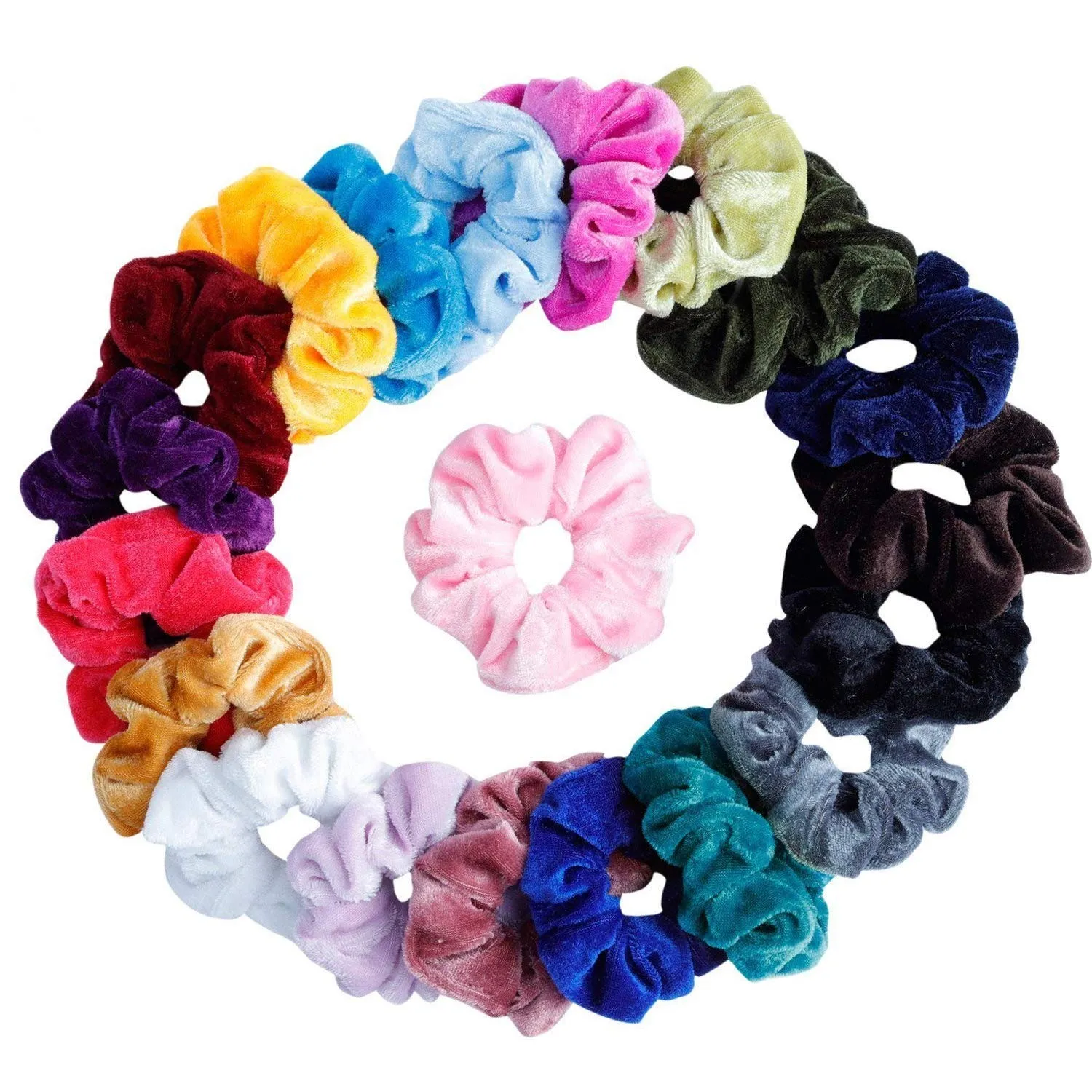 

20 Pack Hair Velvet Elastics Hair Ties Bright Colorful Bobbles Bands 20 Colors Elastic Hair Bands Ponytail Holder Kids girls