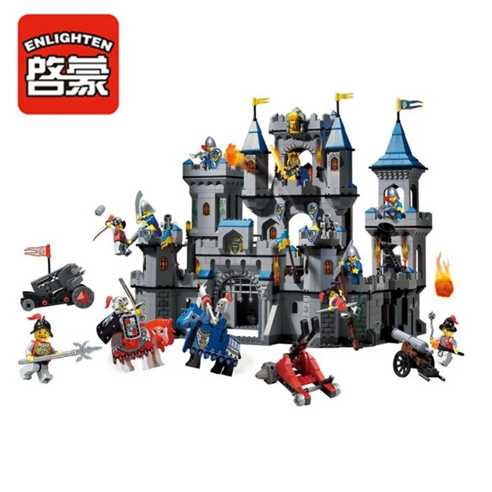 

Enlighten Building Block Castle Knights Large Lion Castle 11 Figures 1393pcs Educational Bricks Toy Boy Gift