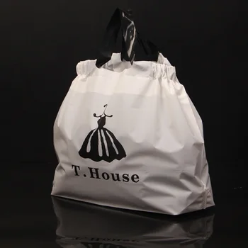 

1000pcs/lot Plastic Gift Bags For Childen's Ware, Take Away, Drawstring Blank Bag ,Dress and clothing retail Packing bag