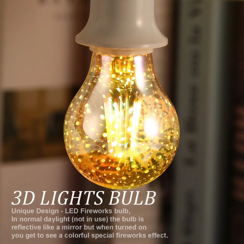 3D Fireworks LED Light Bulbs E27 A60 Holiday Novelty Party Lamp Lamparas Decorative Star Fairy Night Drop Shipping | Лампы и освещение