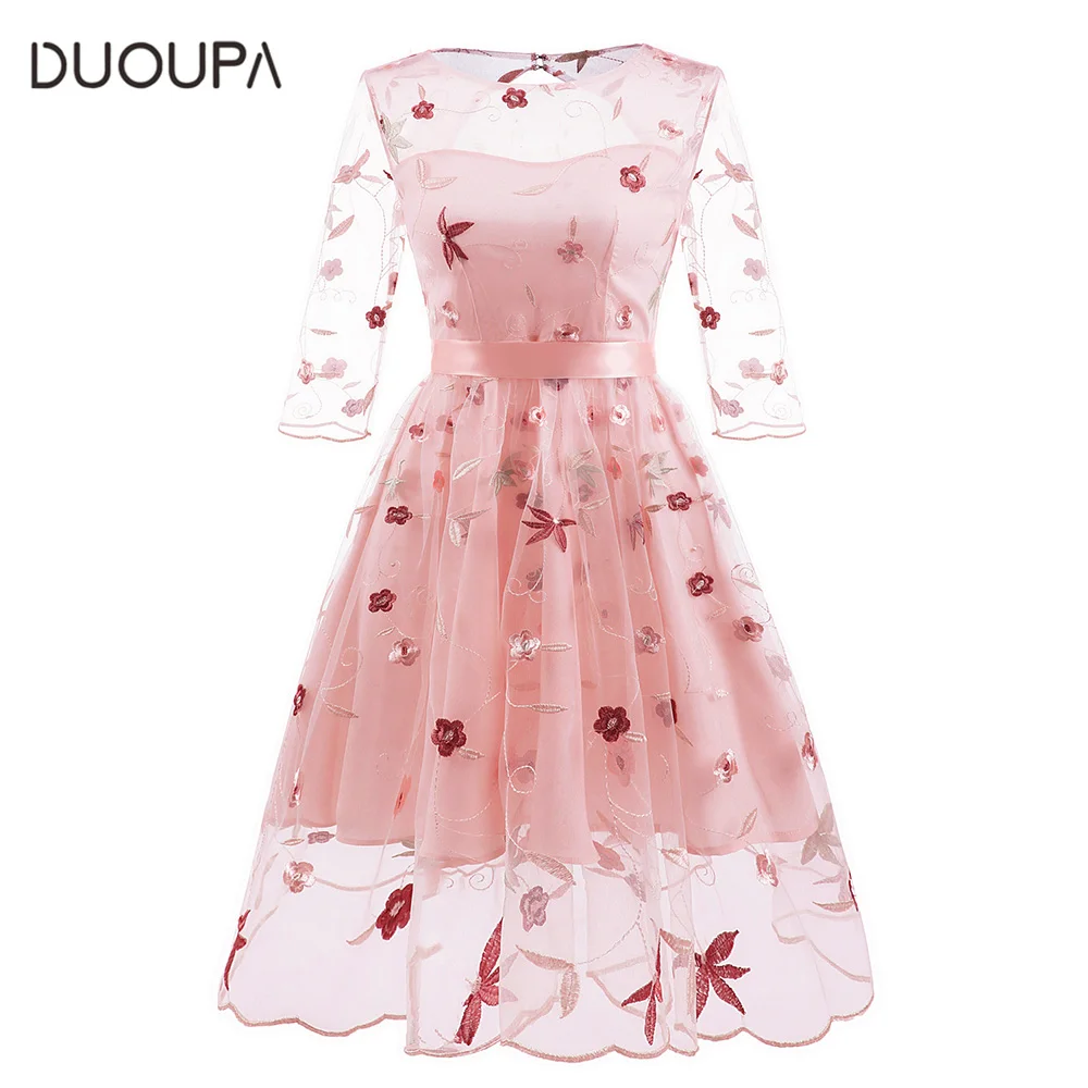 

plus Size Summer Women Midi Dress 2019 Print Half sleeve Ladies Lace Dresses Vintage Party Dress Women Clothes Vestidos