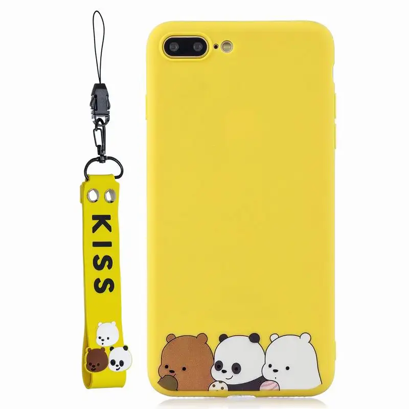 

Cartoon Cute Lovely Colorful Wrapped Case For iphone X XS Max XR 6S 6 7 8 Plus 5 5S Phone Strap Soft TPU Silicone Back Cover