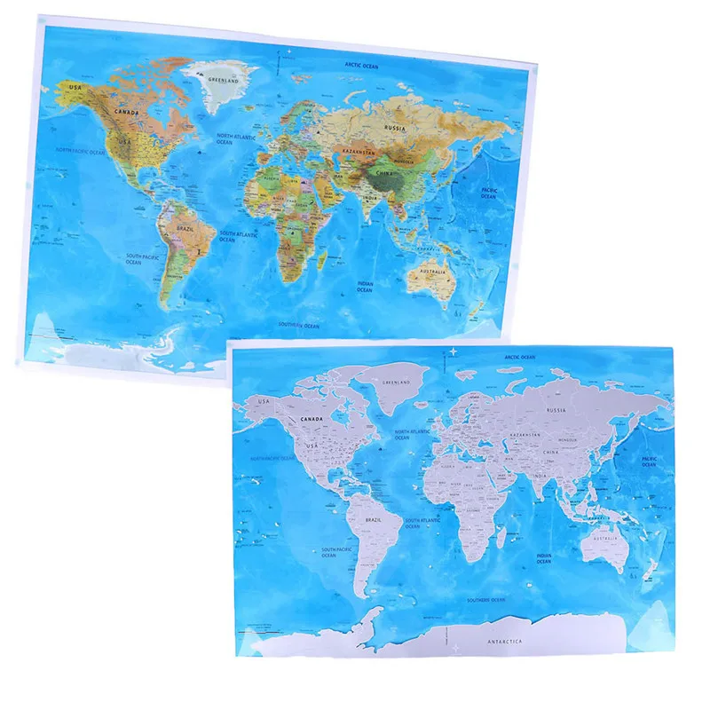 1 шт. Deluxe Scratch Edition world Map Travel World плакат карта океаны DIY Дети