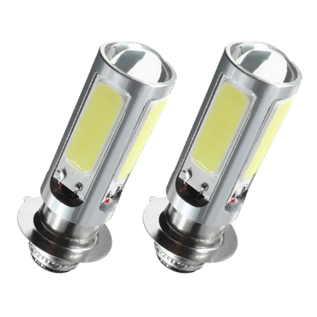 

2 Pcs White COB LED Motor Bike/ATV Headlight Bulb Fog Light H6M PX15d Voltage Regulator Motorcycle