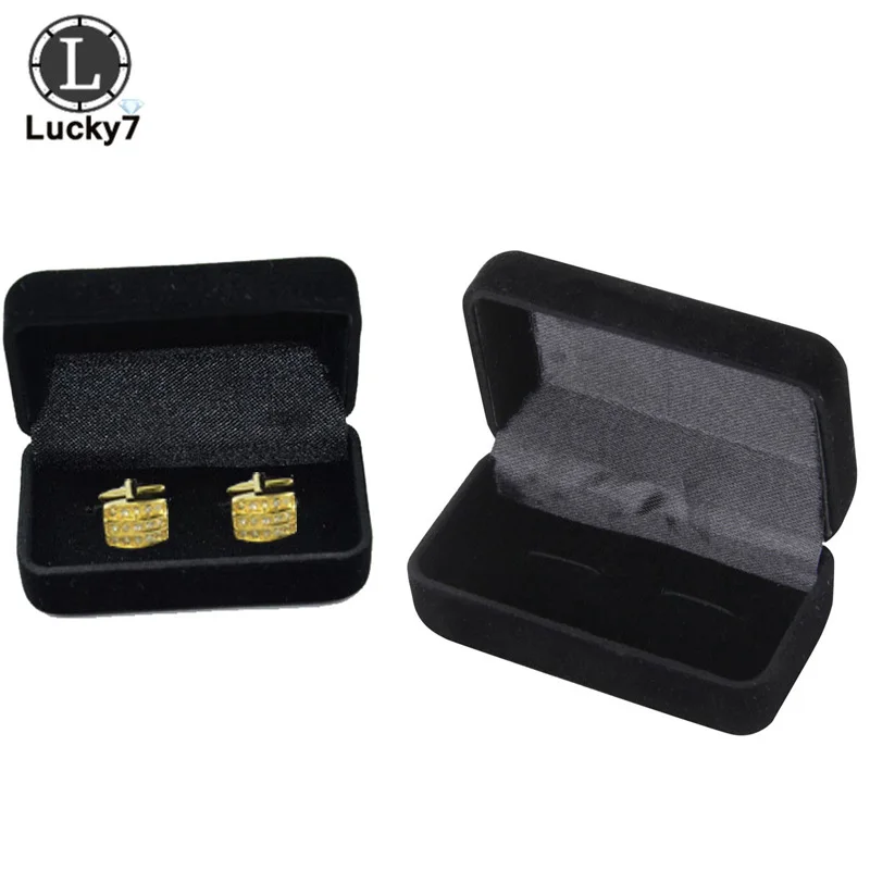 

wholesale 10pcs/lot cufflinks box black velvet snake pattern badge storage box cufflinks brooch gift box
