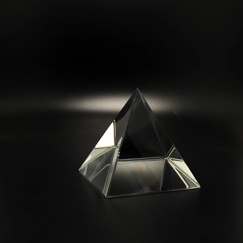 60mm Nature Clear Quartz Fengshui Crystal Pyramid Paperweight Glass Pyramid Healing