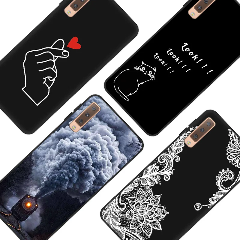 

For Samsung Galaxy A7 2018 A750F Case ,High Quality Phone Black Back Cover Case For Samsung A7 2018 A750 6.0" Phone Case Cover