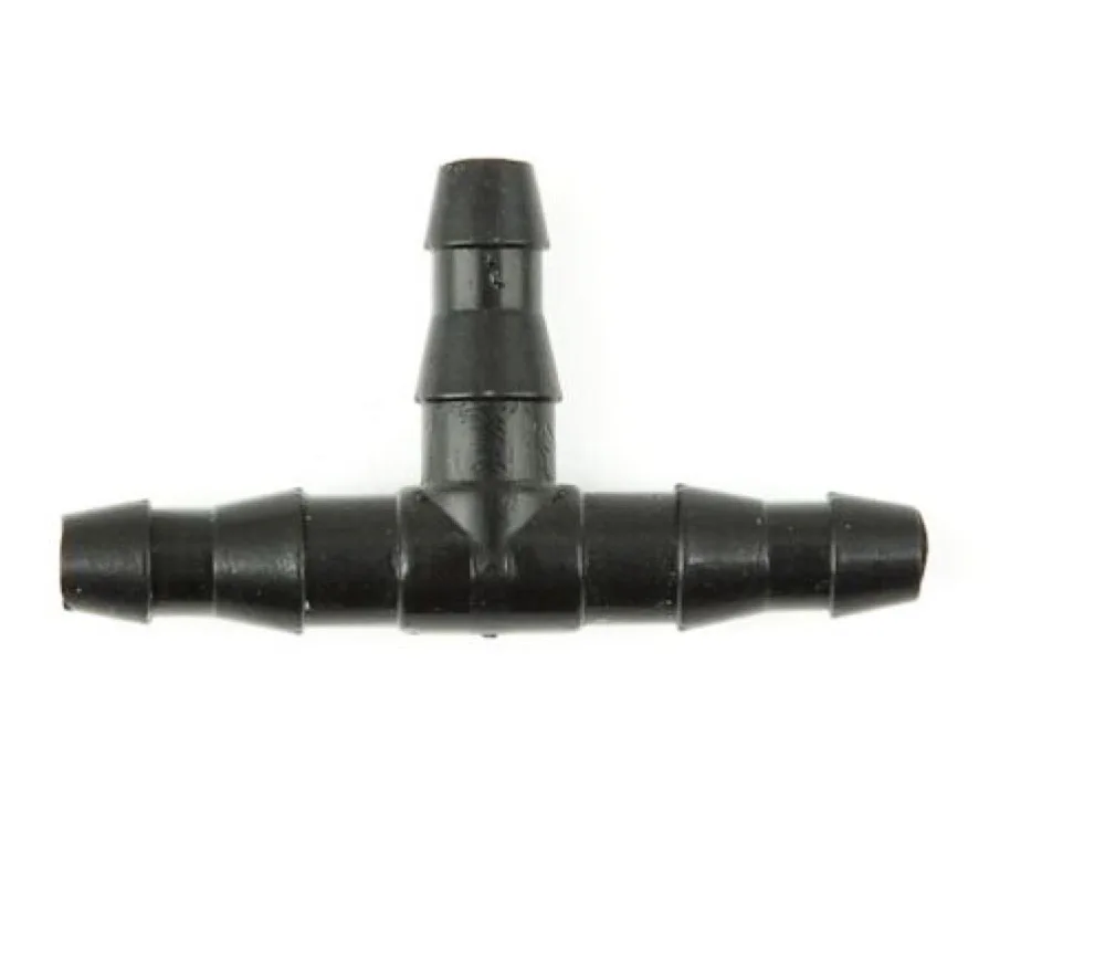 100pcs Irrigation Ploy Tee Pipe Barb Hose Fitting Joiner Drip System Suitable for 4mm/7mmin