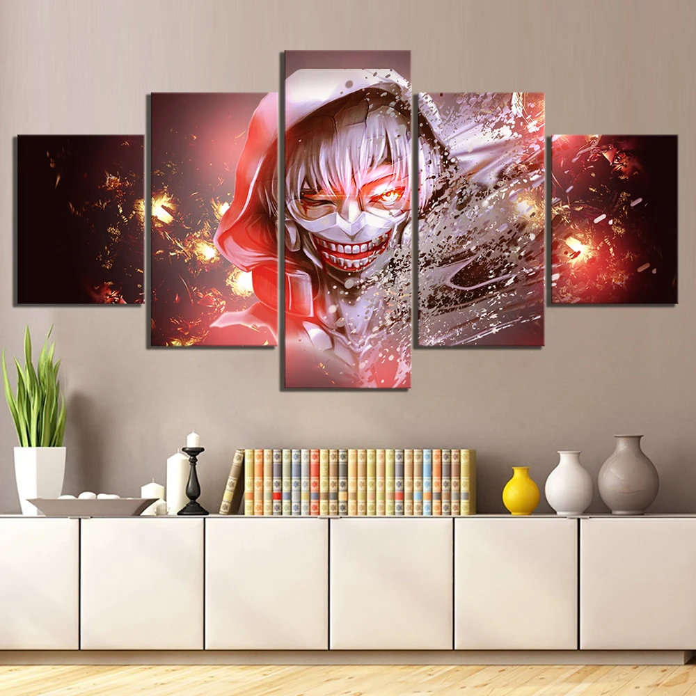 5-piezas-de-animaci-n-arte-pinturas-de-Tokyo-Ghoul-Anime-Poster-de-pared-arte-de