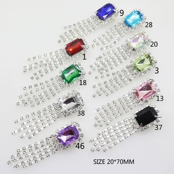

ZMASEY New 20*70MM 5Pcs/Lot Brooch Buttons Diamond For DIY Ornament Handwork Accessories Factory Mix Color Rhinestones