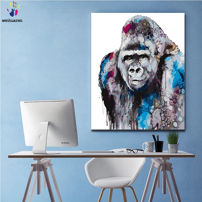 

DIY colorings pictures by numbers with colors Animal illu strations painting by numbers framed Home