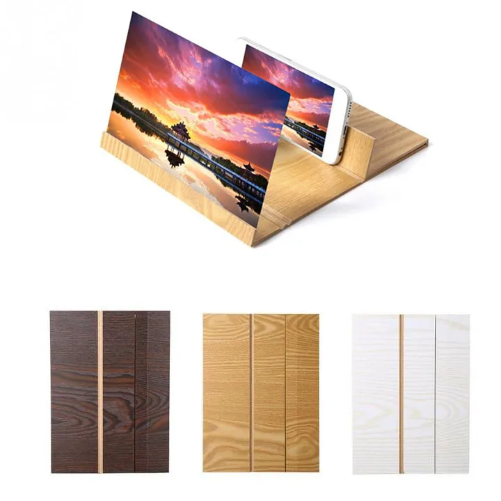 

Stereoscopic Amplifying 12 Inch Desktop Wood Bracket Mobile Phone Video Screen Magnifier Amplifier Holder Mounting Bracket