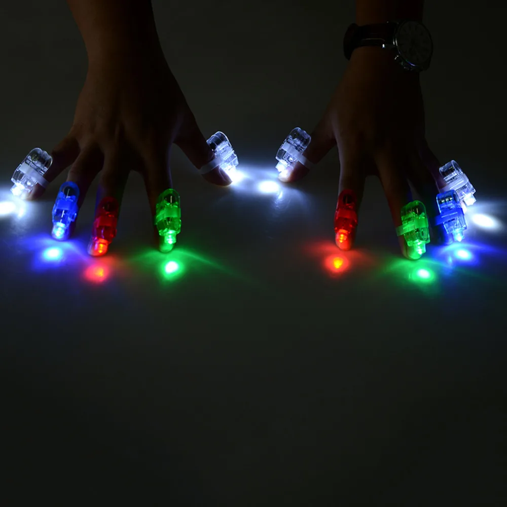 

100pcs/set LED Finger Lights Glowing Dazzle Colour Laser Emitting Lamps Christmas Wedding Celebration Festival Party Decor