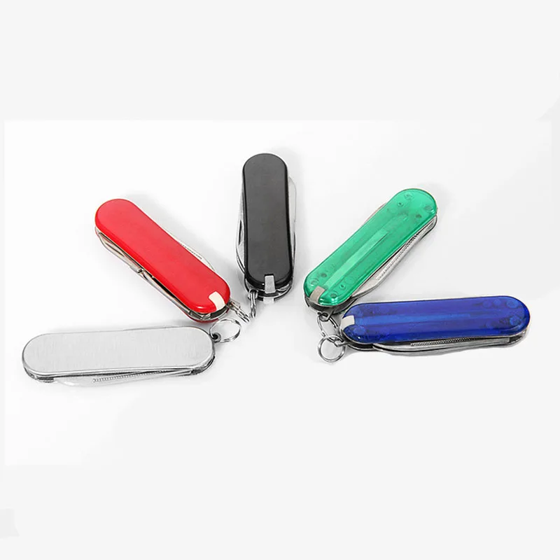 

High-quality stainless-steel multi-function colorful knife camping folding knife portable fruit knife scissors tweezers file