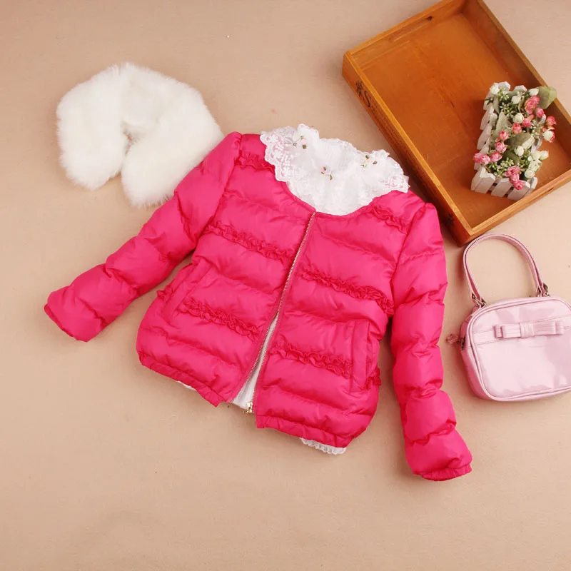 Зимнее пальто для девочек детская одежда хлопковое пуховое пальто принцессы с меховым воротником Одежда для детей зимняя куртка возраст От 3 до 16 лет