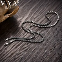 V. YA ретро твист веревка цепочка на шею для мужчин и женщин 925 пробы Серебряное ожерелье мужские черные тайские серебряные ювелирные изделия