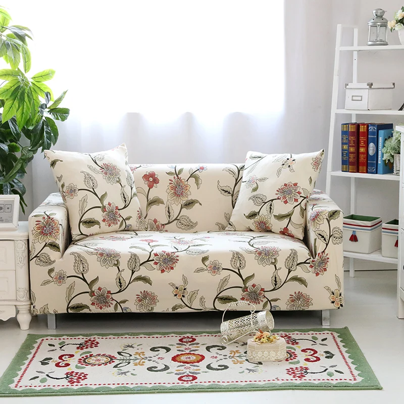Funda elástica para sofá con estampado Floral, funda antideslizante para sofá y toalla para sala de estar, funda completamente envolvente anti polvo|elastic sofa|sofa towelelastic sofa cover - AliExpress