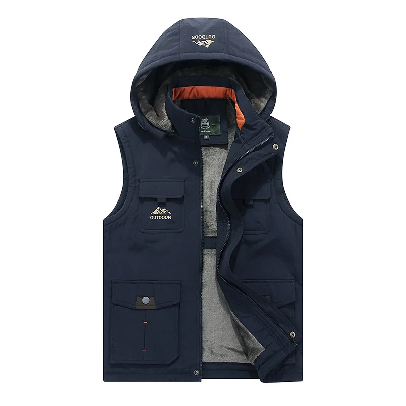 Plus Size Xxl Thick Vests Men's Thicked Vest Baggy Loose Brushed Vests