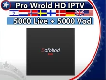 Sofobod 1/8G S905 Android 7.1 smart TV box&Pro World HD Subscription Nordic France Netherlands Israel Arabic Hebrew IPTV TV Box