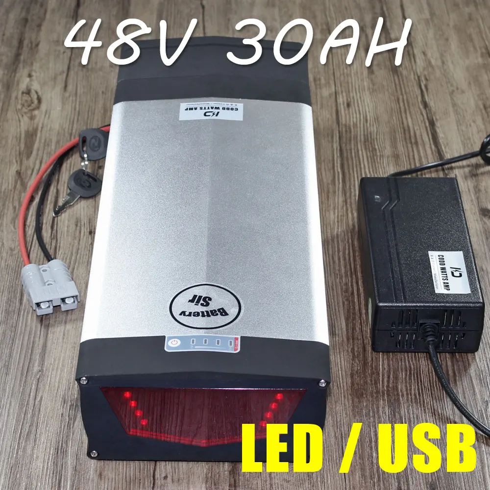 Литиевая батарея SANYO GA 48 в 30 Ач для электрического велосипеда светодиодный Ной