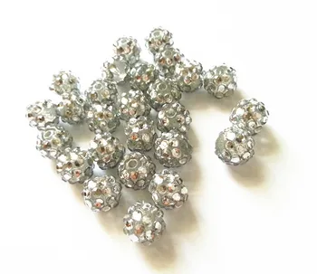 

(choose size) 12mm/16mm clear white color Resin Rhinestone Beads,Bling Resin Ball Beads, for Chunky Kid Necklace Jewelry