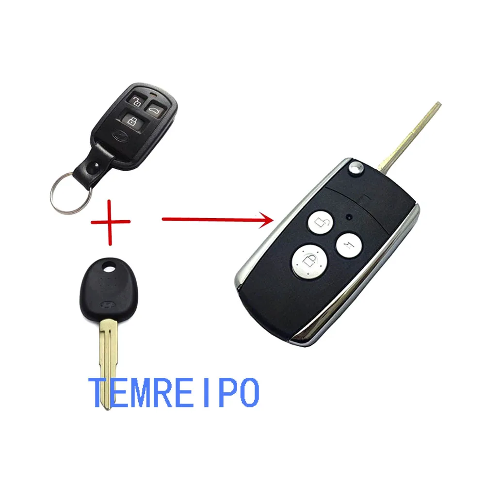 

3 Buttons Replacement Folding Replacement Key Cover Blank For Hyundai Sonata keys Modified Remote Key Shell Fob