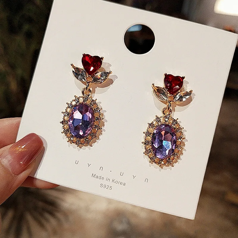 

Classic Crystal Round Women Dangle Earrings Sweet Simple Personality Earrings Fashion Women Statement Bohemian Earrings
