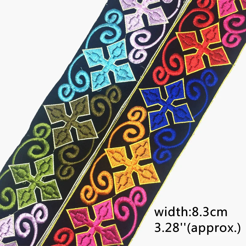 5.2yard Embroidered webbing Colored Ribbon Lace Embroidered Braid