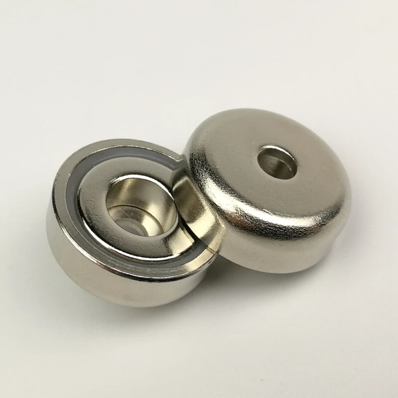 

20pieces D20mm super powerful neodymium magnet pot with through-hole 4.0/8.0mm Miniature fixture magnetic mounting base