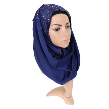 

High quality plain diamond hijab scarf soft silk headband stone shawls islamic warps diamond muslim scarves/scarf 180*90cm