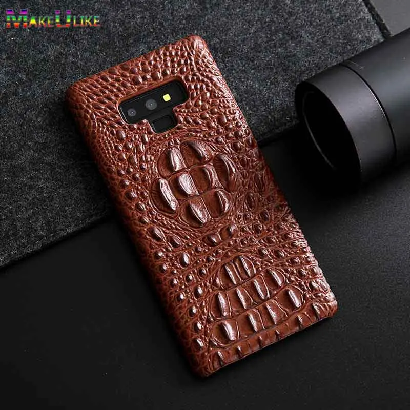 

Note 9 Genuine Leather Case For Samsung Galaxy Note 9 Case Luxury 3D Crocodile head Back Phone Case For Samsung Note9 Cover