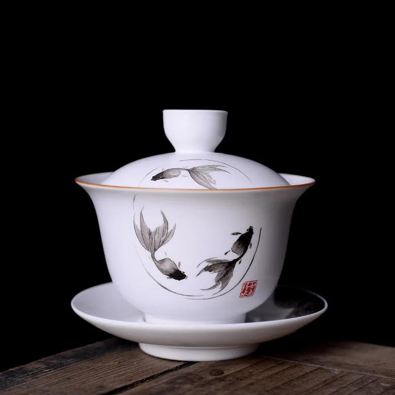 

180ml Ceramic Gaiwan,Porcelain Kungfu Tea Cup Ceremony Tureen teaware teaset for pu'er/puerh/oolong/white/green/Black/flower tea