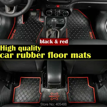 

DHL TNT Black red 3D Custom floor mats fit car rubber Material Floor Liner Kit Mat for Jeep Renegade car-styling liner carpet